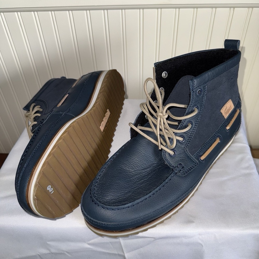 Lacoste Sauville Mid Chukka Style Boot Ugh Insoles Navy Blue Suede Mens 12